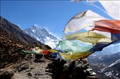 Prayer flags on a ledge just above Dingboche during one of many acclimatisation walks.: by provisevans, Views[288]