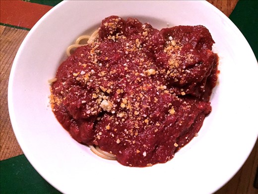 finished bowl of Sunday Gravy