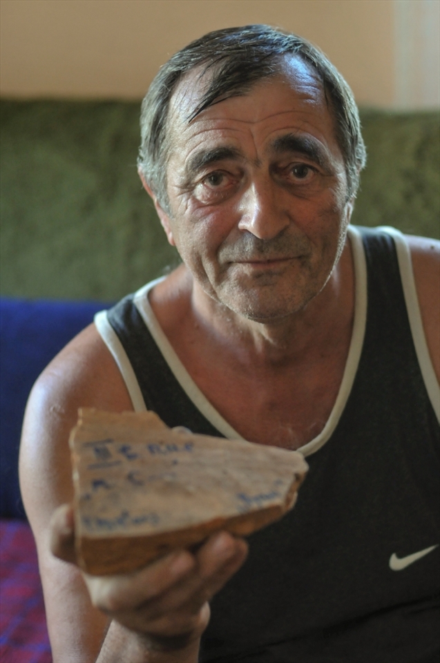 Miljan's father, a retired Russian language and literature professor nostalgic for Yugoslavia, displays a piece of a 3,000 year old artifact that he found in the town. Kind and with a generous, warm spirit, he speaks of when the town was full of theaters, universities, and most importantly, jobs. 
