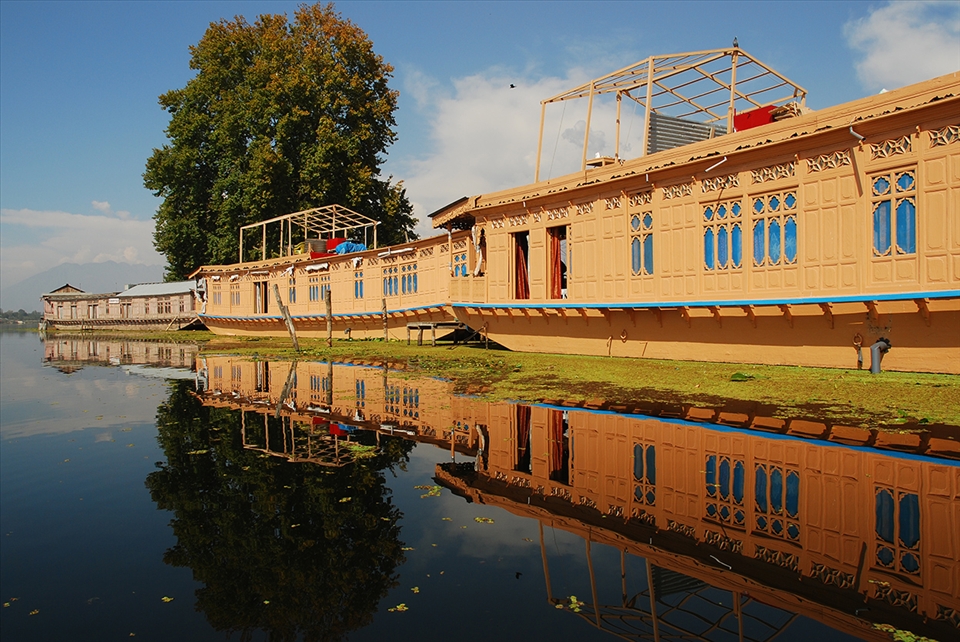 On the banks of Lake Dal, Kashmir. 