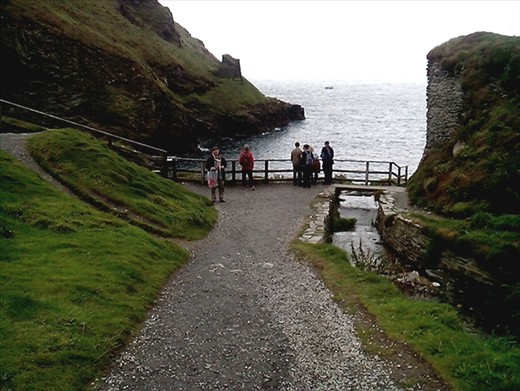 Path down to beach and headland site of Tintagel Castle.