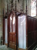 Confessional in Dinan church.  Not being Catholic I've never used one. This one, in fact the entire church, could do with a dust : by quando, Views[455]