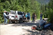 Students enjoy a lunch break after marking several forest plots up in a montane forest: by quercus, Views[439]