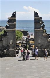 Temples are tourist attractions in themselves in Bali. Many tourists come to the famous Tanah Lot to see the temple on an island in the sea. The Balinese use the temples for worship, but they have become a tourist attraction, and therefore a way to make money. : by rachelmarek, Views[752]