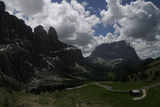 A typical view in the Dolomites during an unusually dry couple of hours