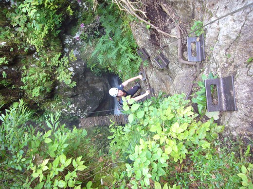 Rachel doing the Via Ferrata Stretta di Luina