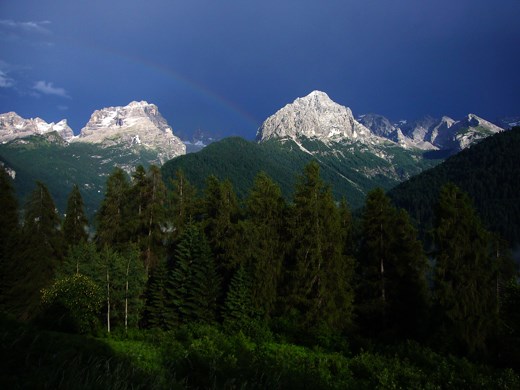 Looking to the Brenta Dolomites from Madonna di Campiglio after a storm on the evening before my two-day via ferrata