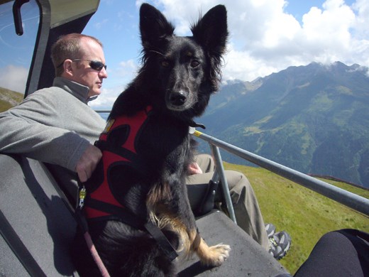 Hilda on a chairlift in St. Anton