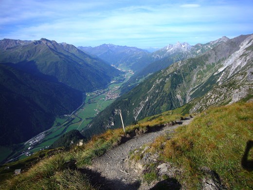 The walk back to the campsite from the Ansbacher Hut
