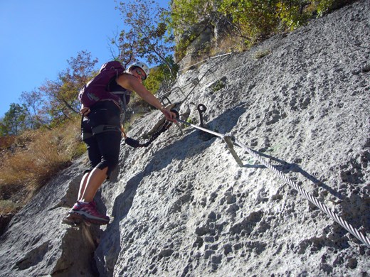 Rachel on a via ferrata near Arco