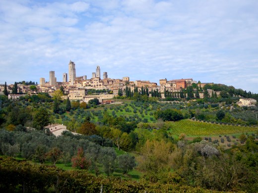 The view back to San Gimignano from one of our walks