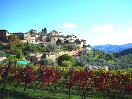 The hill town of Montefioralle near Greve in Chianti