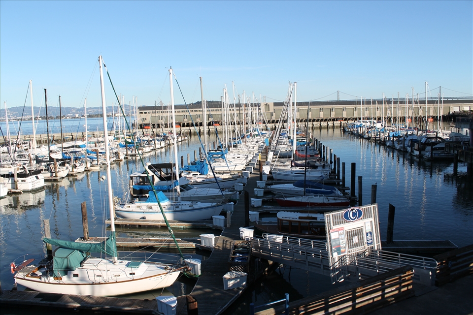 The bustling Fisherman's Wharf is known for its fishing fleets and the Dungeness crab