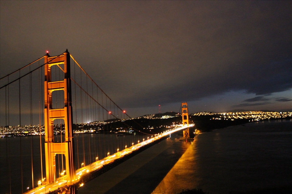 The iconic Golden Gate Bridge.