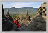 A Buddhist monk meditating in Borobudur temple, Central Java.: by rafa-kimi, Views[1271]