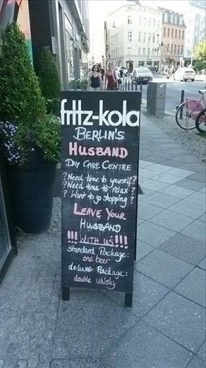 Funny advertisement on a sign - Husband Day Care! This was neat Alexander Square also amongst many shops around such as American Apparel, Urban Outfitters and Adidas.