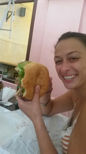 Giant, delicious burger at Moaburger