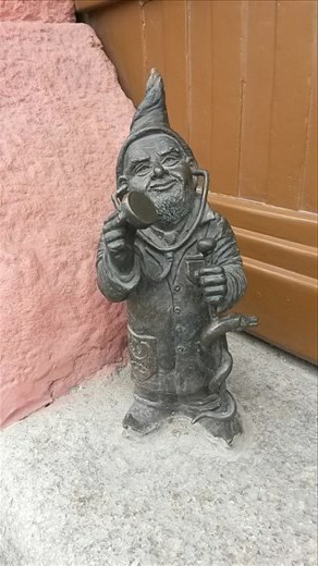 One of over 100 gnomes that can be found all over the city, an old representation of protest against communism