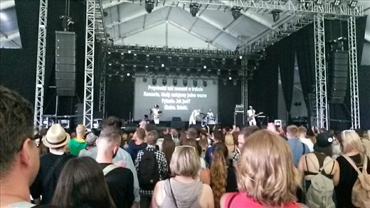 Festival in Krakow. This was the first music set. The artists had crazy mirrored masquerade masks with sharp points, really interesting. They were called Bokka.
