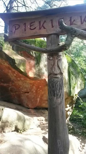 On Sunday morning Krysztof and his family took us on a small hike where there were multiple giant rock formations. Labeling each rock there was a carved face in wood.