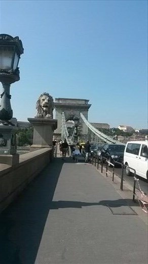 Cool lions guarding the entrance to one of the bridges