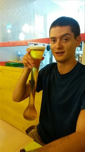 Michael and his yard of beer