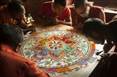 Training the mind to focus and concentrate is an individual affair. They walk together on their journey towards the universal truth through the contours of mind just like they together create the continents, oceans and mountains on this mandala; but the path taken by each is unique and different, filled by the shades and hues of different struggles and experiences.: by rajat, Views[283]