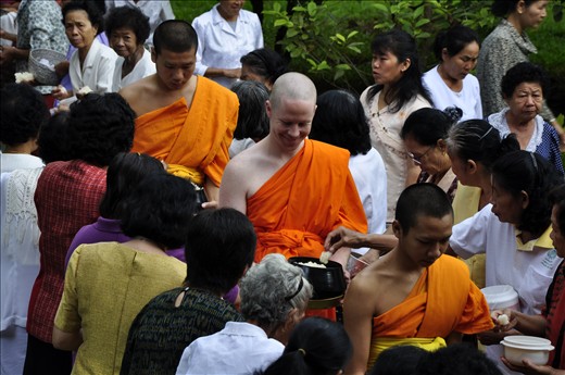 Local Buddhist festival at the temple where the villages made offerings of rice