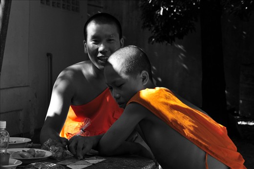 Burmese Refugee monk kids that would sit and eat with us at the temple