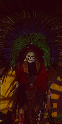 Feathered Death: The mind in water colors and the body in ground tones. It represents the body VS spirit journey when dying.