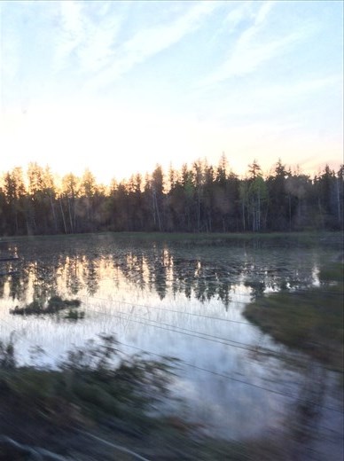 Sunrise the first morning on the train