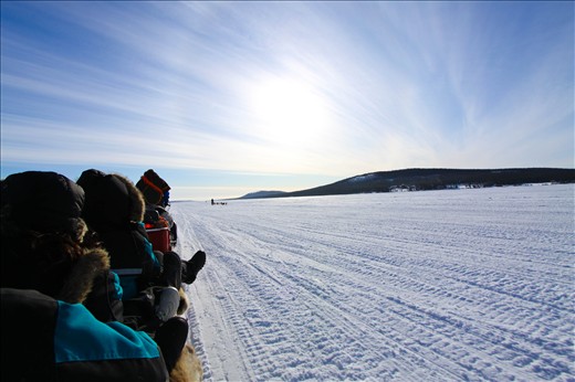 On a sapmi moto-ski, first step in Lapland