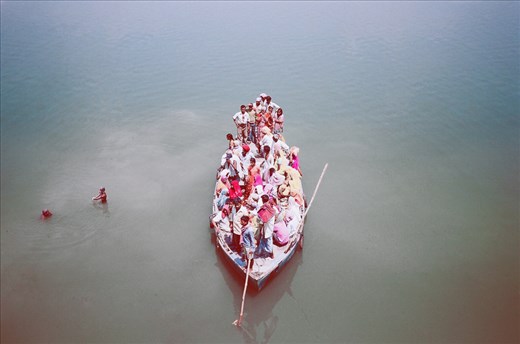 The Ganges, just down stream from India's largest cremation ghat.