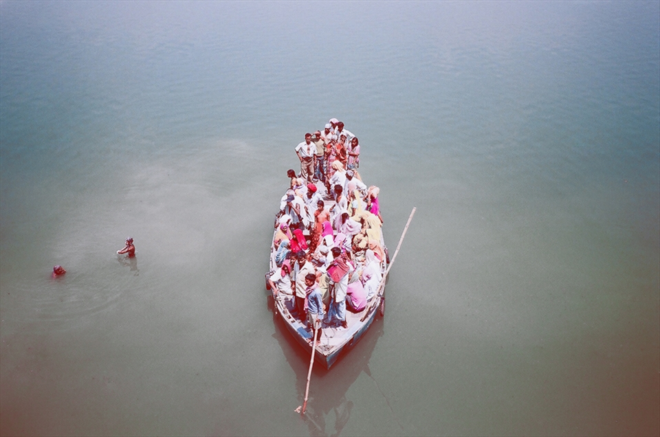 The Ganges, just down stream from India's largest cremation ghat.