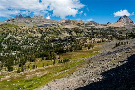 Out here, where there are no roads, is where you would normally expect to see wildlife, such as bears. After hiking along the entire, 40 mile long, Teton Crest Trail in four days in the backcountry, not a single bear was seen. Are we somehow enticing our bears to choose the roadsides instead, where they are so much less safe? 