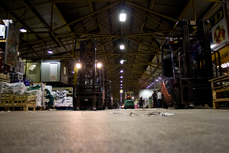inside busy Spitalfields Market
