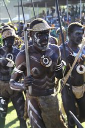 A Warriors Gaze:

A Solomon Island Warrior leads his tribe onto the Honiara sports field as part of the welcoming ceremony. It was a spectacular show of colour and culture as delegates from all the pacific nations came dressed in traditional garments and performed traditional dances, songs and chants for the 30,000 strong crowd.: by rawhitiroa, Views[2049]