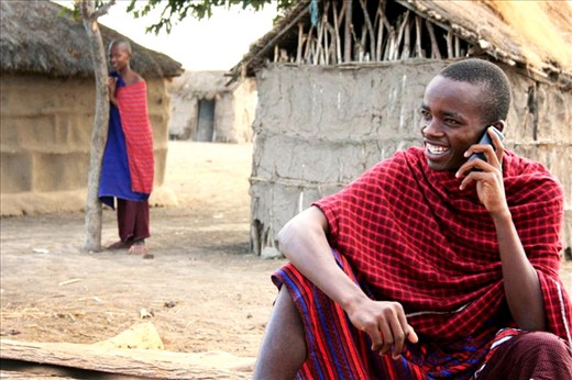 Rihanna's Calling:

Very strange to see a traditional Masaai outside his mudbrick home on a modern mobile phone. Even more strange his ringtone was Rihanna.