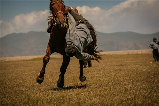 One last chance: now the young rider is trying to pick up a coin from the soil at a full gallop speed. I lean down to get him in the shot and I have to rush back, quickly enough. His ability is once more superb and more than outstanding. He was born to be wild, nomad and free. It's something we do have inside, but it seems like we've forgotten how it feels. 
