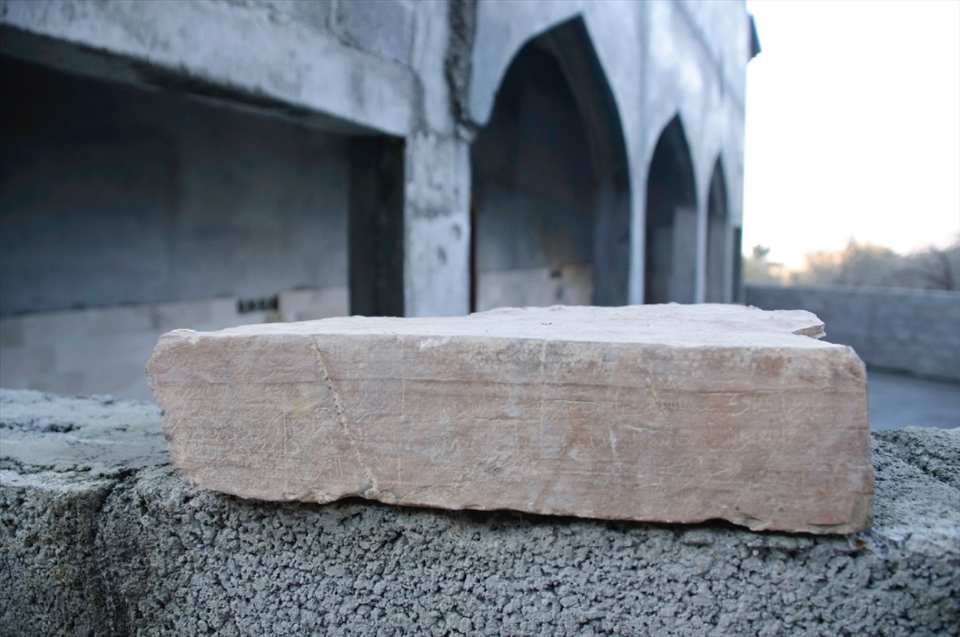 A new mosque is under construction in Hadash at the site of the old single room stone mosque that has been removed to accommodate the much larger building. This stone from the original building bares the inscription of the original builder. It is said to date back 480 years or more.