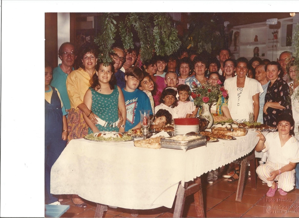 Family dinner - best memories from childhood. I'm the one behind the flowers