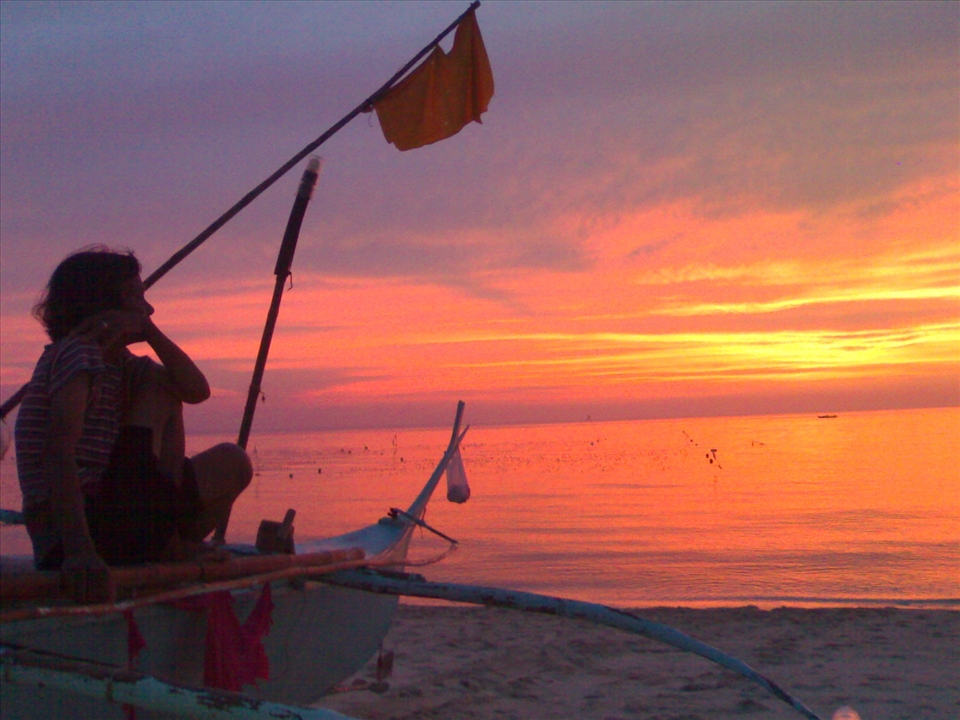 This is my mother who found a perfect time to reflect.