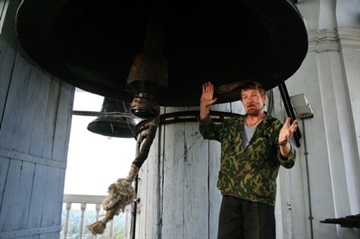 The man in the belfry feels that when he ring the bell God forgives him his sins