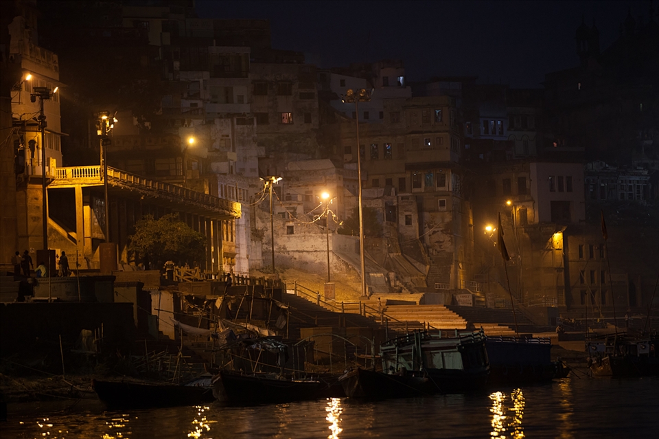 The silence of the River Ganges and the Ghats at Varanasi by night is in stark contrast to the hustle and bustle of day.