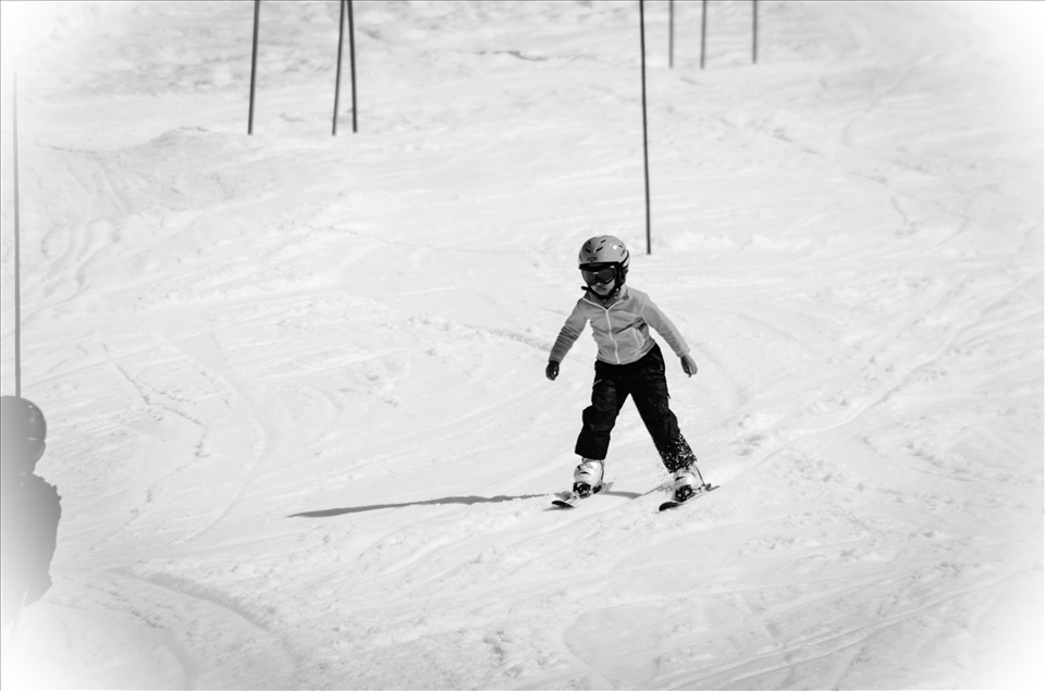 Proud Aunt - This was a big moment for my Niece. Her second ski trip and my first since I was six. It was her turn to go down the bigger slope and she nailed it; with her snowplough and turns. Happy I captured this moment.