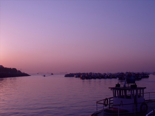 Harbor scene at Gateway of India in the morning