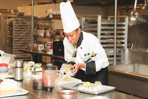 Plating up of the Cheesecake dish