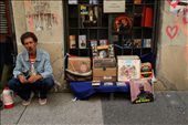 This man got style. A vinyl record seller on uruguay streets keeps his thermos, shoes and t-shirt at the same combining colors. Every local resident never goes out without the tipical drink called 'terere'.: by ricardomarques, Views[1025]