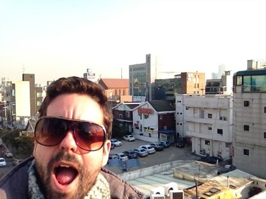 Me on the roof of the shop