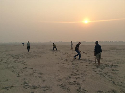 Cricket on the banks of the Ganges
